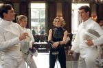 Gustav Graves (TOBY STEPHENS), Miranda Frost (ROSAMUND PIKE), 
Verity (MADONNA), and James Bond (PIERCE BROSNAN)