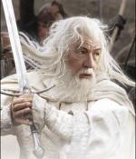 After the great battle with the Balrog of Moria, Gandalf shed his grey mantle in The Two Towers and took up the title of Gandalf the White. The power that had lain veiled beneath his old grey visage now shines undiluted in the eyes of the pale wizard. After their triumph at Helm�s Deep, Gandalf continues to be a vital part of the war against evil and will make his way to Minas Tirith for the final battle. 