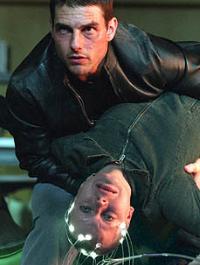 Detective John Anderton (Tom Cruise) 
with Agatha (Samantha Morton)